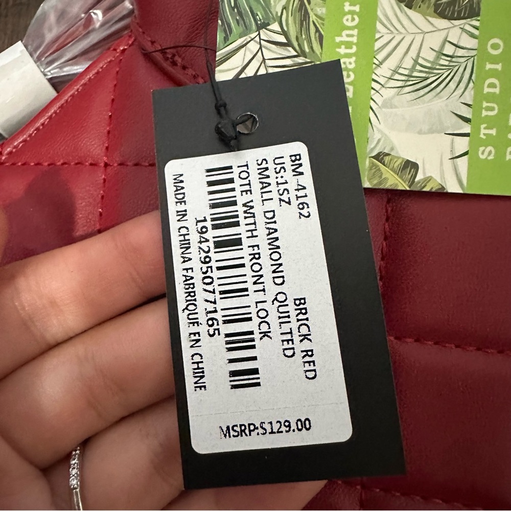 Studio Badgley Mischka BM-4162 Brick Red Quilted Mini Tote Crossbody NWT - Picture 15 of 15
